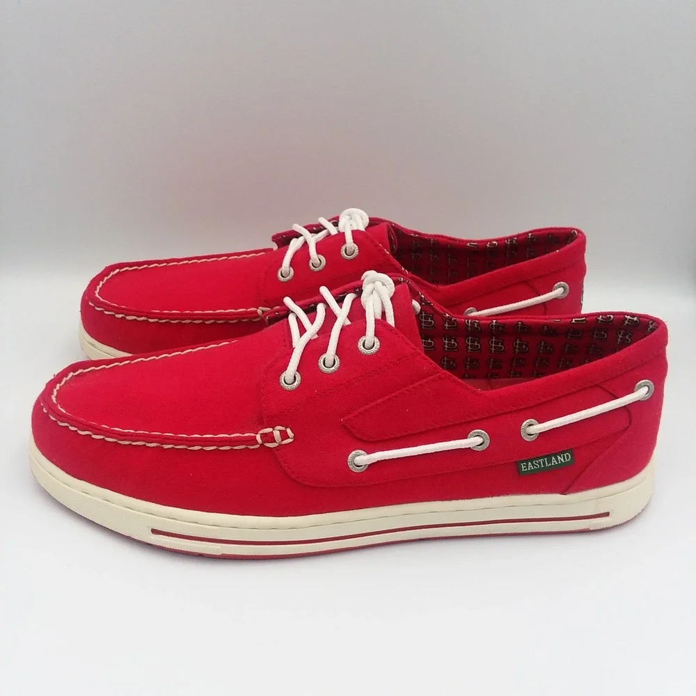 Eastland MLB St. Louis Cardinals Boat Shoes Deck Shoes Red US Size 12-12.5 EU 46